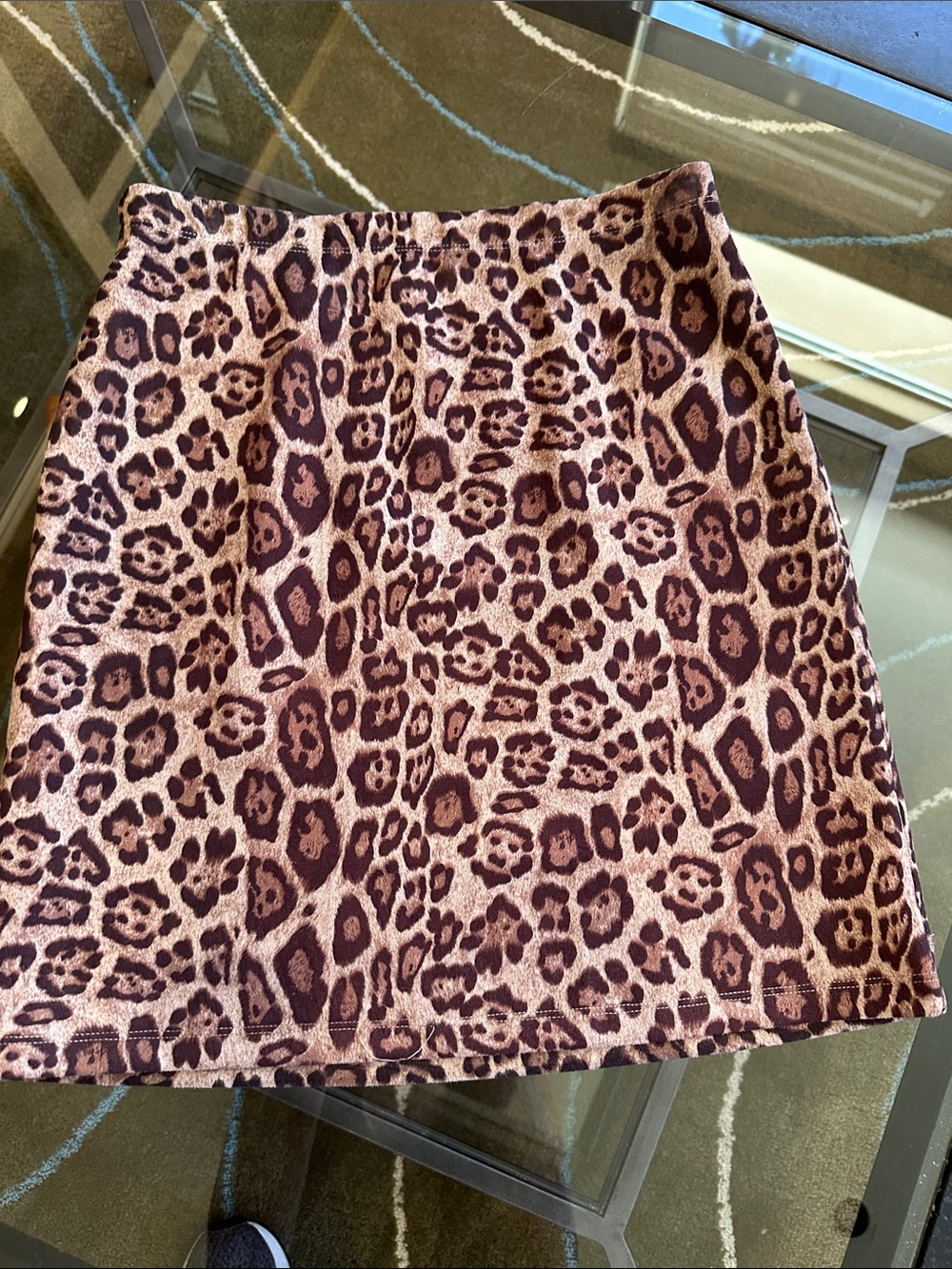 Wildcat Print Mini Skirt in Brown